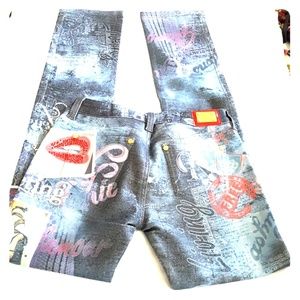 GLITTERY STRETCHY MULTI DESIGN JEAN